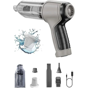 Germany Pro Mini 9000PA Güçlü Emiş Üfleme Özellikli Ev Araç Kablosuz Şarjlı El Süpürgesi 120W 7in1