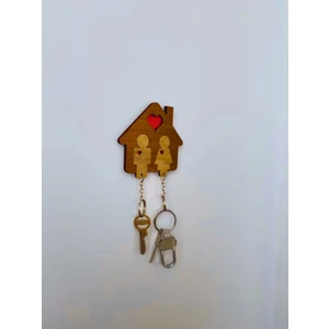 Çiftlere Özel Ahşap Puzzle Duvar Anahtarlık Ceviz-Modena