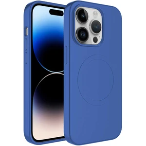 BBS Teknoloji Grup Apple iPhone 12 Pro Max Kılıf Magsafe Wireless Şarj Özellikli Pastel Renk Silikon Plas Kapak - Mavi
