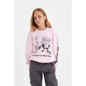 Kız Çocuk SpongeBob Relax Fit Bisiklet Yaka Sweatshirt C9517A824AU