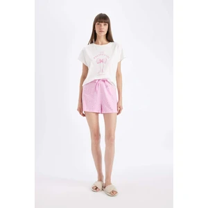 Fall in Love Pijama Takımı Regular Fit Baskılı Kısa Kollu Üst Şort D4523AX24HS