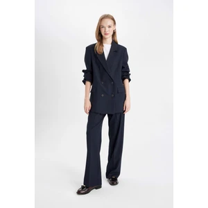 Wide Leg Kumaş Pantolon Geniş Bol Paça Beli Lastikli Basic Düz Standart Boy D4356AX24AU