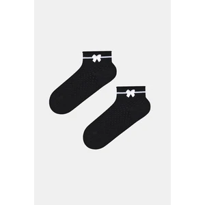 Bowtie Line Siyah Soket Çorap