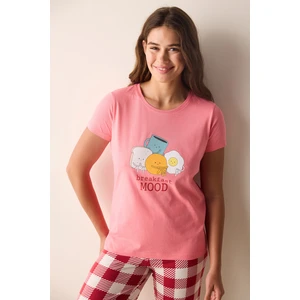 Breakfast Mood Çok Renkli Pantolon Pijama Takımı