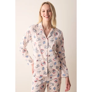 Joyful Açık Pembe Gömlek Pantolon Pijama Takımı
