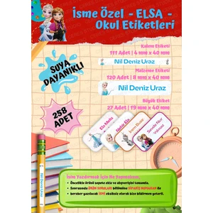 Ceres Studio Okul Etiketi Kalem Defter Kişiye Özel Isim Yazılabilen Etiket 258 Adet Elsa