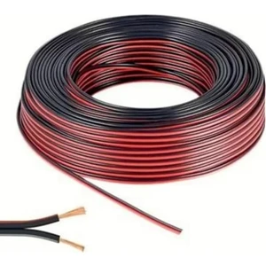 2x0,75 Siyah Hoparlör Ses Sitemi Kablosu - Hoporlör Elektrik Tesisat Kordon Kablosu