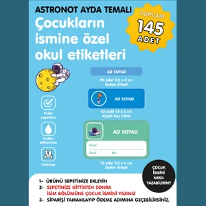 Astronot Ayda Okul Etiketi