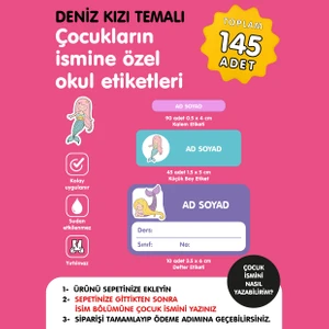 Deniz Kızı Temalı Okul Etiketi
