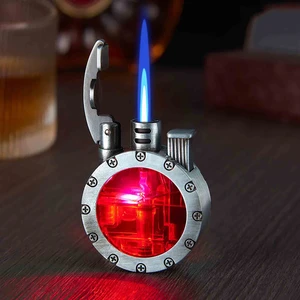 Heartfelt Gifts Yeni Sezon Yaratıcı Retro Şeffaf Gaz Göstergeli Jet Alevli Gazlı Çakmak