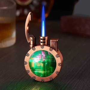 Heartfelt Gifts Yeni Sezon Yaratıcı Retro Şeffaf Gaz Göstergeli Jet Alevli Gazlı Çakmak