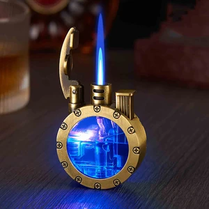 Heartfelt Gifts Yeni Sezon Yaratıcı Retro Şeffaf Gaz Göstergeli Jet Alevli Gazlı Çakmak