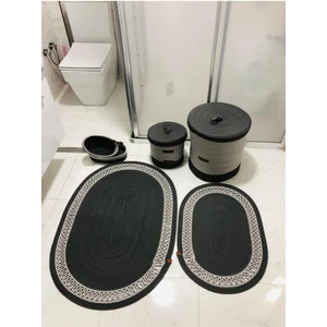 Jüt,hasır,6 Lı,banyo Paspas Takımı,bohem Tarzı Banyo Takımı,iskandinav Paspas/sepet