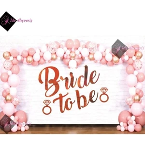 Bride To Be Bekarlığa Veda Partisi Balon Süsleme Rose Gold + 1 Bride 10 Team Bride Geçici Dövme
