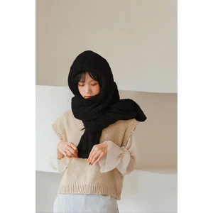 Shawl Kapşonlu Peluş Bere Atkı Kadın Welsoft Polar Boyunluk Şalı Rüzgar Geçirmez Kulaklı Şapka