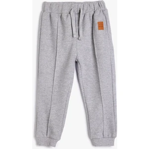 Jogger Eşofman Altı Beli Bağlamalı Aplike Detaylı