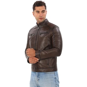 Erkek Puntolu Hakiki Deri Mont - 302