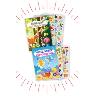 Dinosaurs Mini Sticker Book - Water World Mini Sticker Book 2'li Set