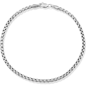 Altın Kesesi 14 Ayar Altın Unisex Beyaz Kare Küp Zincir Bileklik 2.5 mm