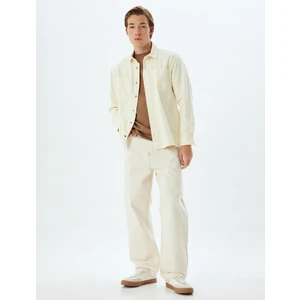 Baggy Kot Pantolon Cep Detaylı Pamuklu