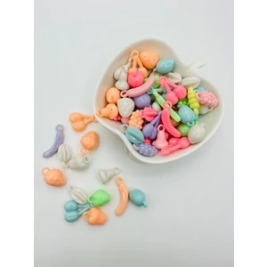 Egem Aksesuar 200 Adet Karışık Renkli Meyve Figürlü Plastik Boncuk Takı Yapım