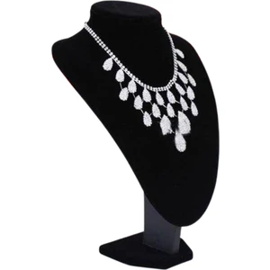 Özer Kutu Kolye & Gerdanlık Sergileme Mankeni Siyah Süet 29 cm 2.boy