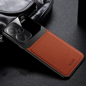 Xiaomi Redmi Note 13 Pro Plus Kamera Koruması Litchi Desenli Pu Cep Telefonu Kılıfı (Yurt Dışından)