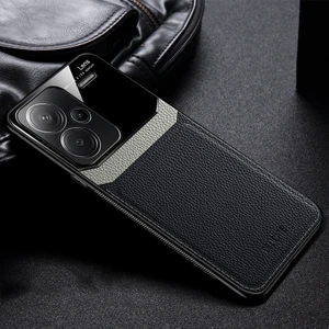 Xiaomi Redmi Note 13 Pro Plus Kamera Koruması Litchi Desenli Pu Cep Telefonu Kılıfı (Yurt Dışından)