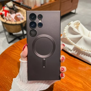 For Samsung Galaxy Note 20 Manyetik Emiş Metalik Boya Cep Telefonu Kılıfları (Yurt Dışından)