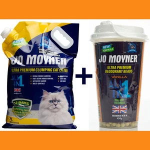 Jo Moyner Vanilla Kokulu Koku Giderici + Kedi Kumu Set Premium Aktif Karbonlu Güçlü Topaklanan Tozsuz Doğal Kokusuz Kedi Kumu