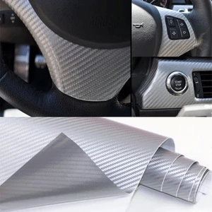 3D Gri Tırtıklı Desen Hava Kanallı Karbon Folyo 152CMX30CM