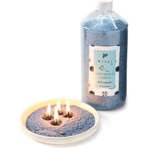 Yaratıcı Inci Tozu Aqua Mediterian Kokulu Mavi Renk Mum (30 Adet Fitil ile BIRLIKTE)-400 gr