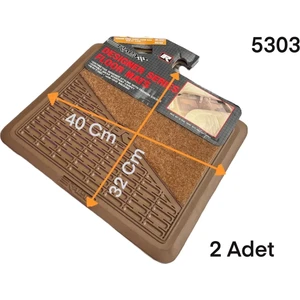2 Adet  Hardal Rengi Halı Kauçuk Karışık Oto Iç Paspas 32CMX40CM