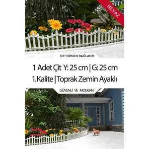 Dekoratif Plastik Bahçe Çiti ve Peyzaj Çiti 1 Adet Çit (Y: 25 cm / G: 25 Cm) Toprak Ayaklı