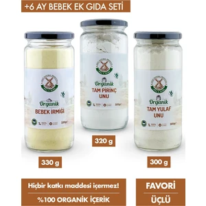 Mill & More +6 Ay Set -  Tam Pirinç Unu 320 G +  Bebek Irmiği 330 G +  Tam Yulaf Unu 300 G