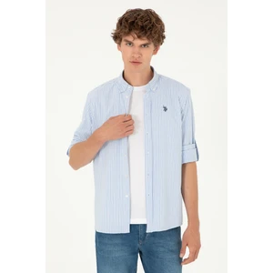 U.S. Polo Assn. Erkek Mavi Gömlek Desenli 50288675-VR036