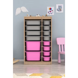 Montana Xs 14 Sepetli Dolap Çok Amaçlı Dolap 2d4k8u Pembe Gri