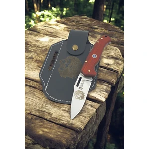Kamp Bıçak Aslan Motif Outdoor Çakı Isme Özel Lion Set Deri Kılıf