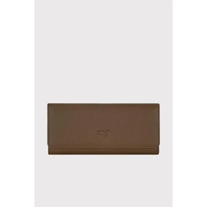 Angel Deri Cep Telefonu Bölmeli Kadın Cüzdanı Haki Yeşil