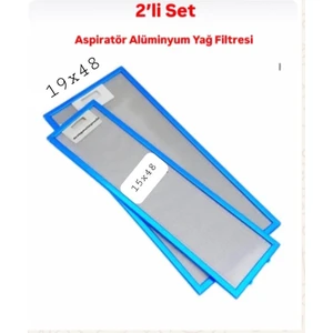 Hibsan Aspiratör Yağ Filtresi 2'li Set 15X48 19X48 cm