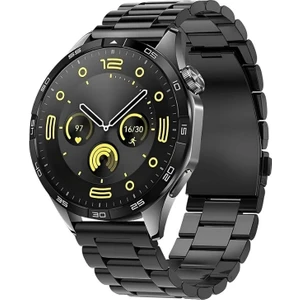 Yeni Spor Watch GT4 Max Elite 46mm Siyah Çelik Klasik Erkek Akıllı Saat Arama Yapan Nfc, Gps Android&ios Iphone Huawei Uyumlu 8-9 Howear