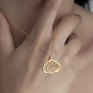 One Silver Gold 925 Ayar Gümüş Beyin Kolye