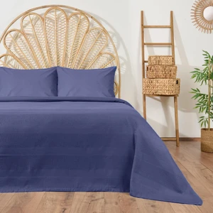 Soft Waffle Çift Kişilik Pike - Mavi - 200X220 cm