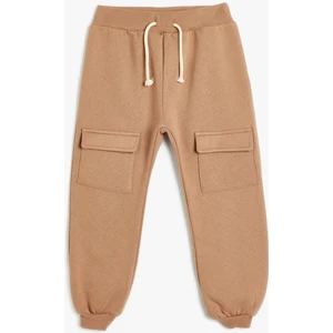 Jogger Eşofman Altı Cepli Beli Bağlamalı Pamuk Karışımlı Şardonlu