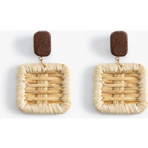 Hasır Küpe Geometrik Sallantılı