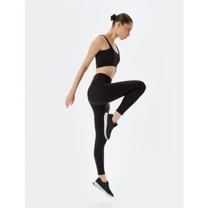 Spor Tayt Yüksek Bel Dikiş Detaylı Skinny Fit Interlok Kumaş