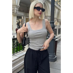 Gri Askılı Basic Atlet %95 Pamuk Nefes Alabilir XL Beden Spor Kullanıma Uygun