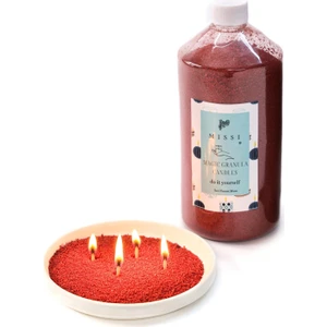 Yaratıcı Inci Tozu Incir-Nar Kokulu Kırmızı Renk Mum (30 Adet Fitil ile BIRLIKTE)-400 gr