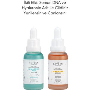 The RETEEN Cosmetics Cildi Yenileyen Serum Seti Retinol Kolajen Tip 1-3 Somon Dna Serum 30 ml ve Provitamin B5 Hyaluronic Acid Serum 30 ml