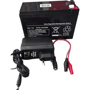 12 Volt 7 Amper Pilsan ve Benzeri Akülü Araba Akü ve Şarj Seti